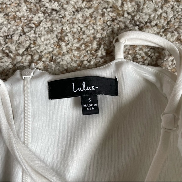 Lulus Spoonful of Sass White Ruffled Bodycon Mini Dress small - Picture 9 of 11